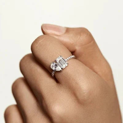 Ashford | Heide – Emerald & Crushed Ice Pavé Ring - Ashford London Clothing