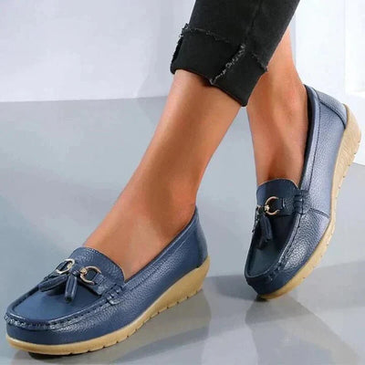 Ashford | Ingrid – Women’s Leather Moccasins – Cushioned Sole – Tassel Detail - Ashford London Clothing