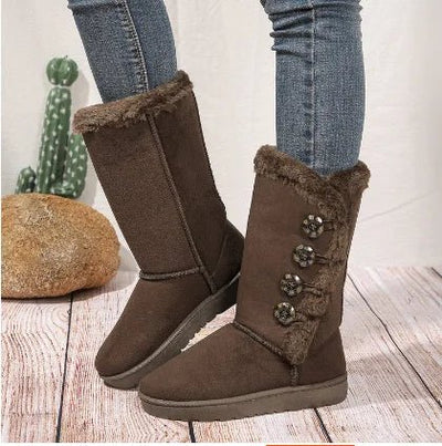 Ashford | Ingrid – Women’s Winter Booties with Genuine Leather and Button Detail