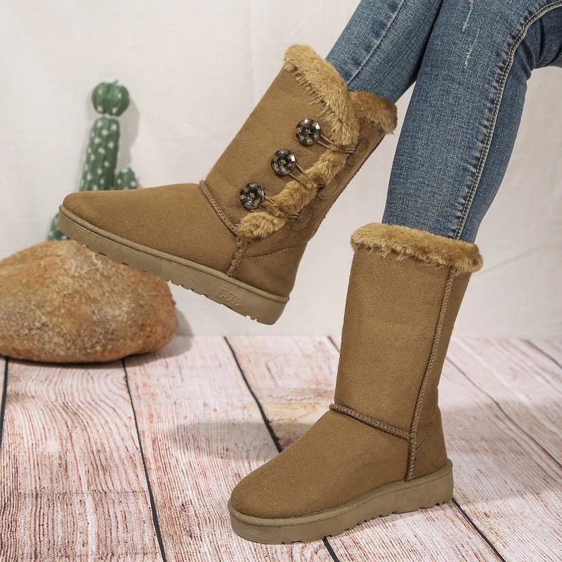 Ashford | Ingrid – Women’s Winter Booties with Genuine Leather and Button Detail