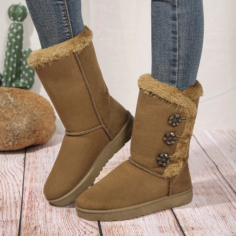 Ashford | Ingrid – Women’s Winter Booties with Genuine Leather and Button Detail