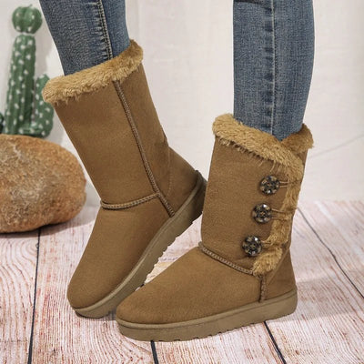 Ashford | Ingrid – Women’s Winter Booties with Genuine Leather and Button Detail