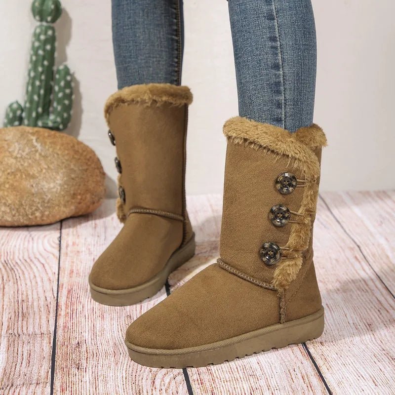 Ashford | Ingrid – Women’s Winter Booties with Genuine Leather and Button Detail