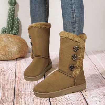 Ashford | Ingrid – Women’s Winter Booties with Genuine Leather and Button Detail