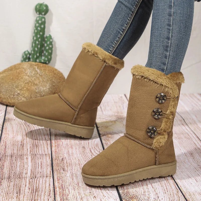 Ashford | Ingrid – Women’s Winter Booties with Genuine Leather and Button Detail