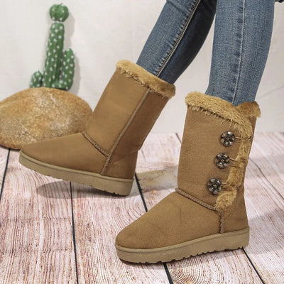 Ashford | Ingrid – Women’s Winter Booties with Genuine Leather and Button Detail