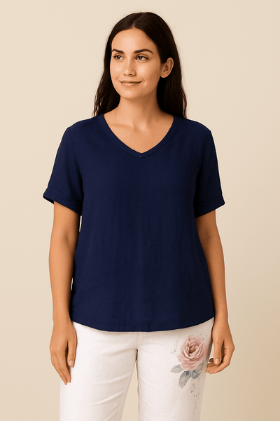 Ashford | Jeanny Casual Cotton - Linen Blouse – Relaxed Fit with Light Texture - Ashford London Clothing