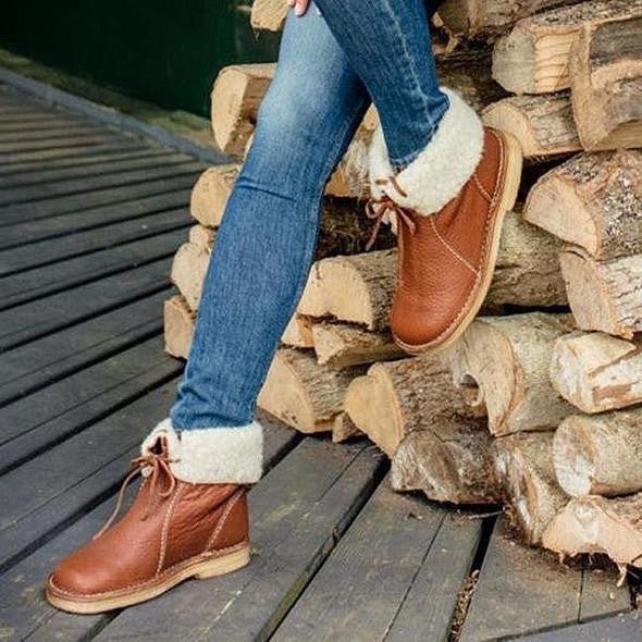 Ashford | Lesli – Women’s Leather Lace-Up Ankle Boots with 2-Inch Heel