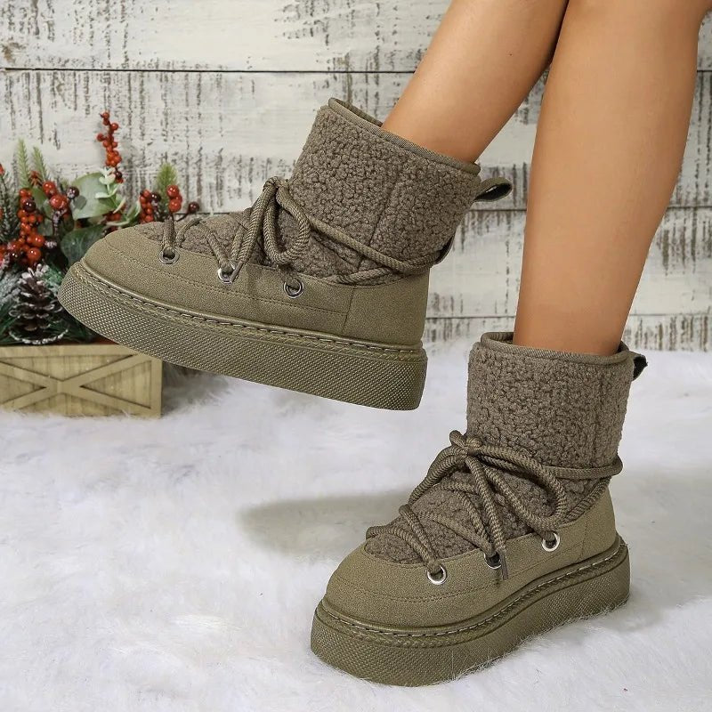 Ashford | Linnea – Women’s Fur-Trimmed Winter Ankle Boots with Non-Slip Sole
