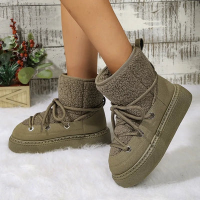 Ashford | Linnea – Women’s Fur-Trimmed Winter Ankle Boots with Non-Slip Sole