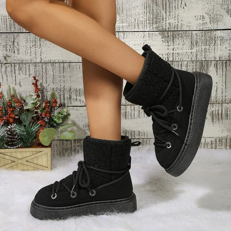 Ashford | Linnea – Women’s Fur-Trimmed Winter Ankle Boots with Non-Slip Sole
