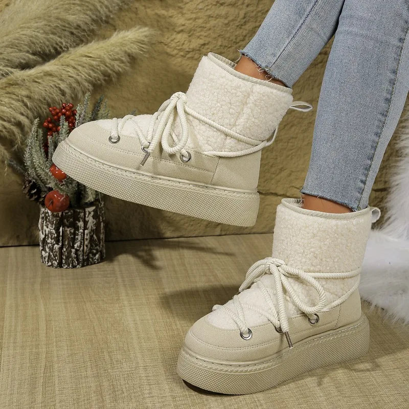 Ashford | Linnea – Women’s Fur-Trimmed Winter Ankle Boots with Non-Slip Sole