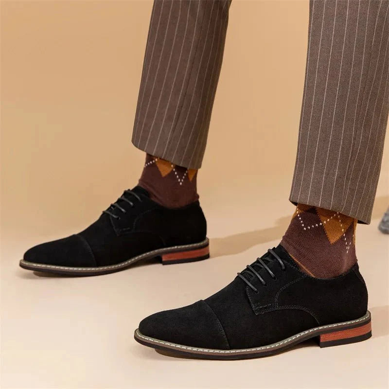 Ashford | Louis Suede Oxford Men’s Shoes – Cap Toe – Formal Slim Fit - Ashford London Clothing