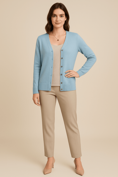 Ashford | Luna – Women’s Lightweight Cotton V - Neck Cardigan - Ashford London Clothing