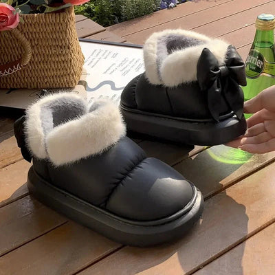 Ashford | Lysandra – Women’s Bow Detail Boots – Fur Lined & Thick Sole