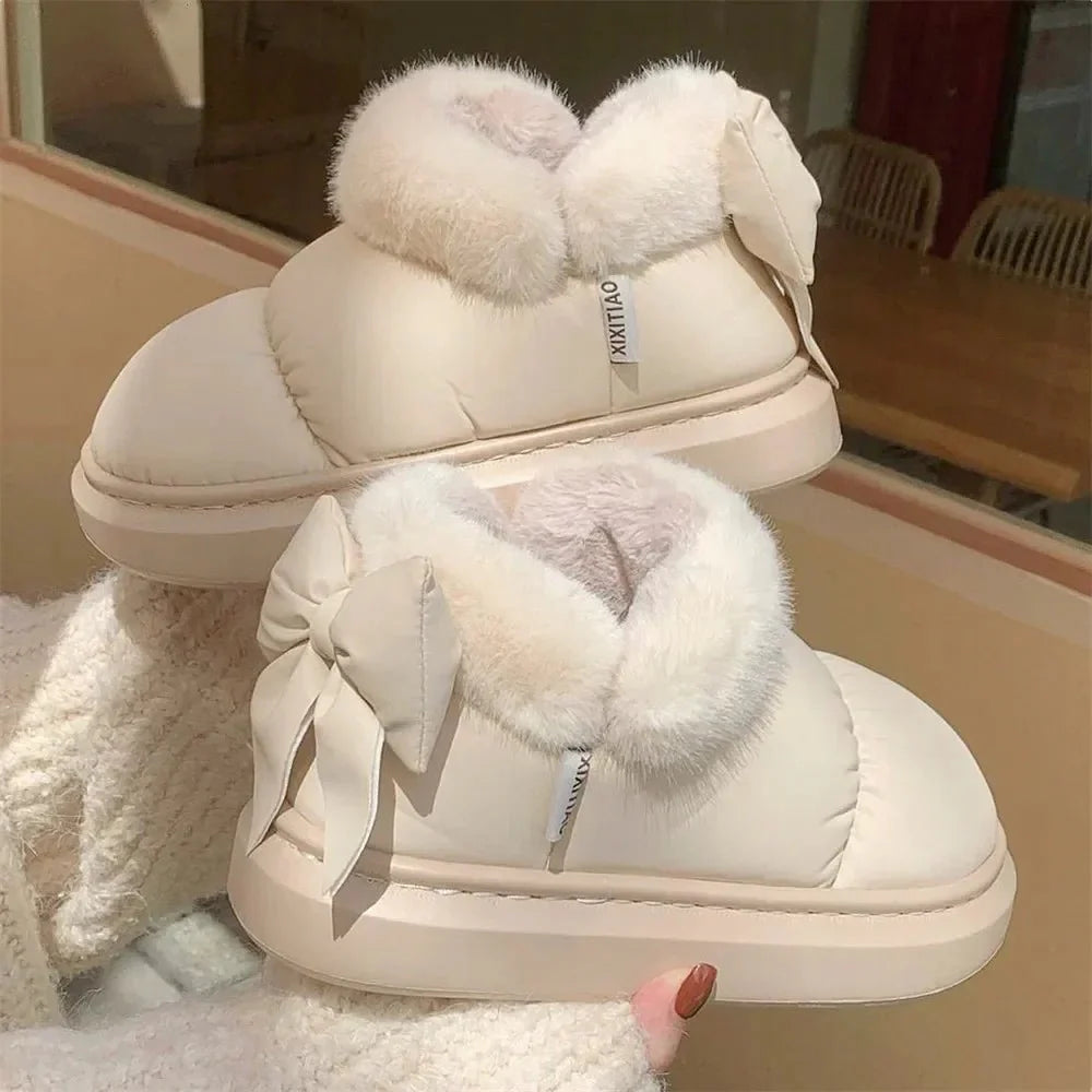 Ashford | Lysandra – Women’s Bow Detail Boots – Fur Lined & Thick Sole