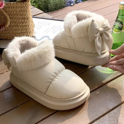 Ashford | Lysandra – Women’s Bow Detail Boots – Fur Lined & Thick Sole