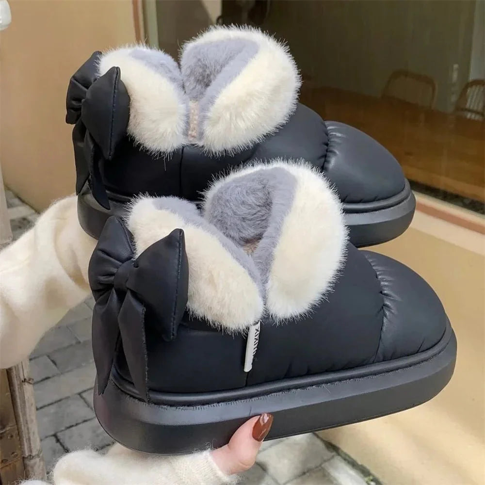 Ashford | Lysandra – Women’s Bow Detail Boots – Fur Lined & Thick Sole