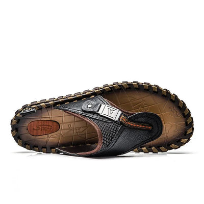 Ashford | Marcel – Men’s Flip - Flops – Strap – Textured Footbed – Flat Sole Casual Comfort - Ashford London Clothing