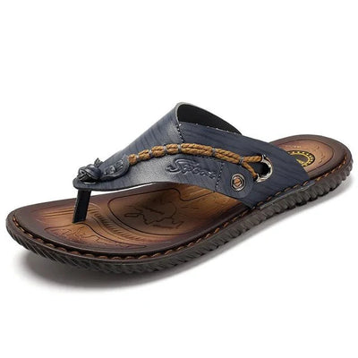 Ashford | Marcel – Men’s Flip - Flops – Strap – Textured Footbed – Flat Sole Casual Comfort - Ashford London Clothing