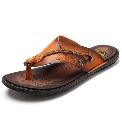 Ashford | Marcel – Men’s Flip - Flops – Strap – Textured Footbed – Flat Sole Casual Comfort - Ashford London Clothing