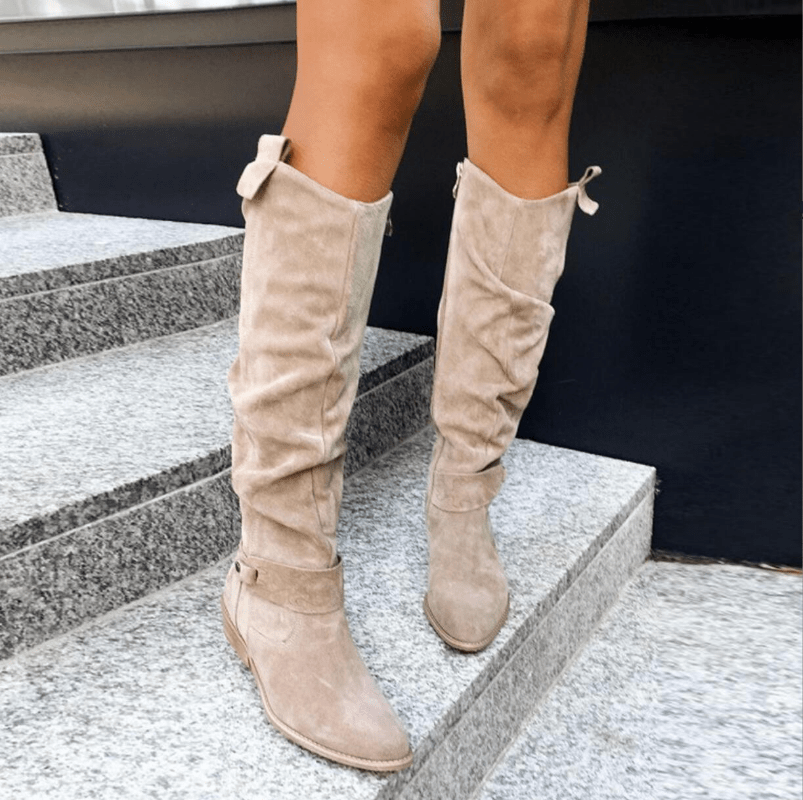 Ashford | Maren – Women’s Knee-High Suede Boots with Side Zip & Cushioned Insole