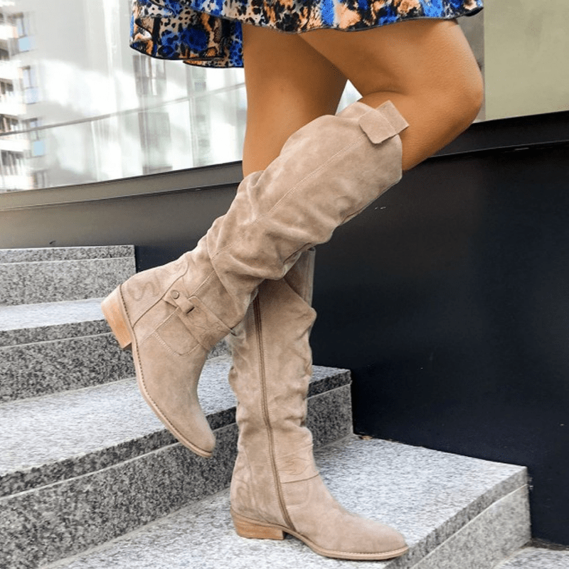 Ashford | Maren – Women’s Knee-High Suede Boots with Side Zip & Cushioned Insole