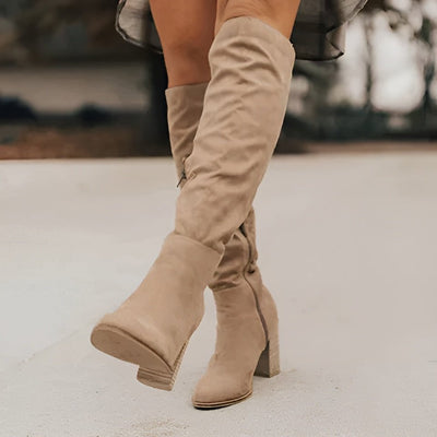 Ashford | Maren – Women’s Knee-High Suede Boots with Side Zip & Cushioned Insole