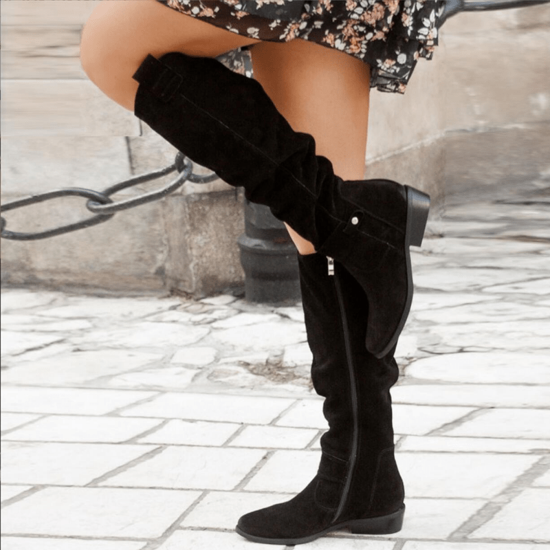 Ashford | Maren – Women’s Knee-High Suede Boots with Side Zip & Cushioned Insole