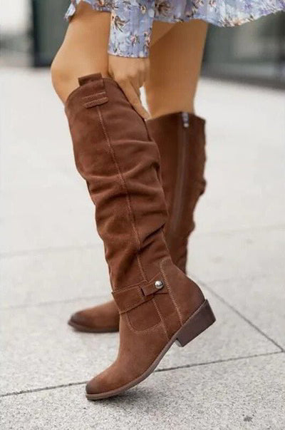 Ashford | Maren – Women’s Knee-High Suede Boots with Side Zip & Cushioned Insole