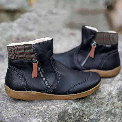 Ashford | Maribel – Women’s PU Leather Ankle Boots with Side Zip & Structured Fit