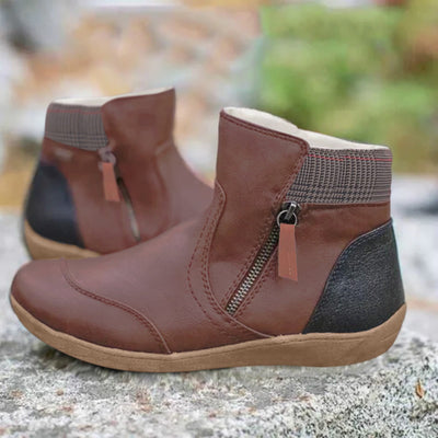 Ashford | Maribel – Women’s PU Leather Ankle Boots with Side Zip & Structured Fit