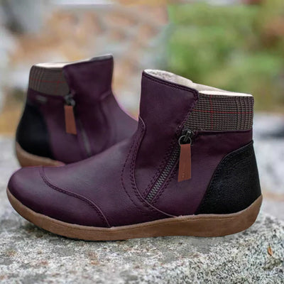Ashford | Maribel – Women’s PU Leather Ankle Boots with Side Zip & Structured Fit