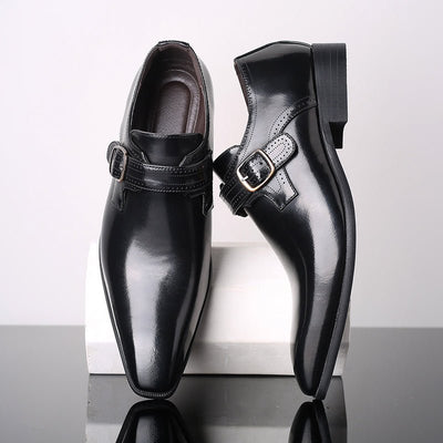 Ashford | Mateo – Men’s Patent Monk Strap Shoes – Elegant Almond Toe, Padded Insoles - Ashford London Clothing