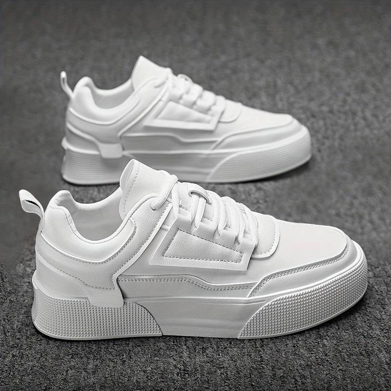 ASHFORD | Mike Trendy men’s platform sneakers in white for a modern look - Ashford London Clothing
