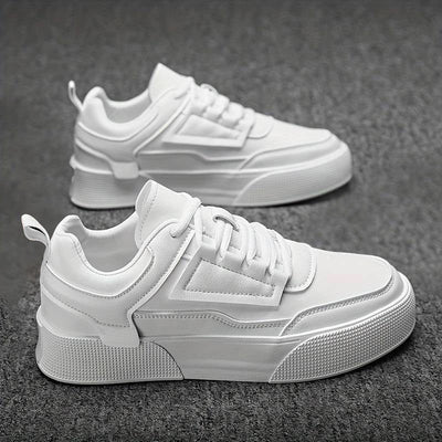 ASHFORD | Mike Trendy men’s platform sneakers in white for a modern look - Ashford London Clothing