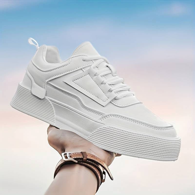 ASHFORD | Mike Trendy men’s platform sneakers in white for a modern look - Ashford London Clothing