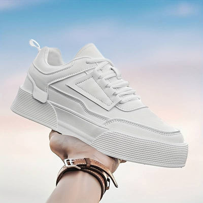 ASHFORD | Mike Trendy men’s platform sneakers in white for a modern look - Ashford London Clothing