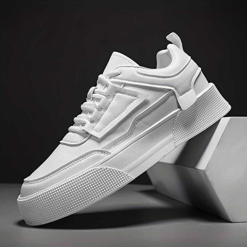 ASHFORD | Mike Trendy men’s platform sneakers in white for a modern look - Ashford London Clothing