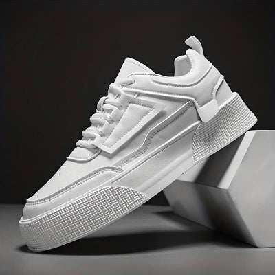 ASHFORD | Mike Trendy men’s platform sneakers in white for a modern look - Ashford London Clothing