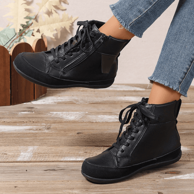 Ashford | Miriam – Women’s Leather Ankle Boots with Side Zipper & Round Toe