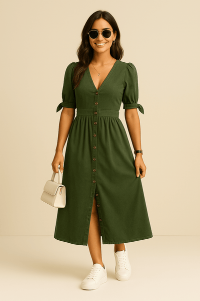 Ashford | Niamh Maxi Dress – Denim Elegance, Soft Stretch, Urban Grace - Ashford London Clothing