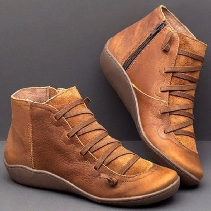 Ashford | Noelle – Women’s Lace-Up Leather Ankle Boots with Contrast Panels
