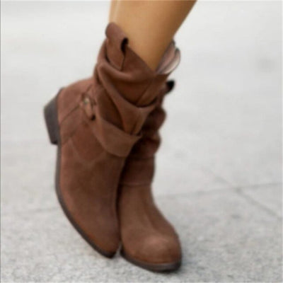 Ashford | Noelle – Women’s Low Heeled Faux Leather Ankle Boots with Side Zip