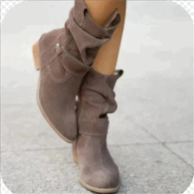 Ashford | Noelle – Women’s Low Heeled Faux Leather Ankle Boots with Side Zip