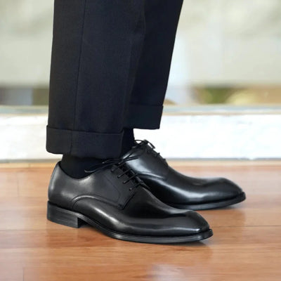 Ashford | Nolan Oxford Shoes – Closed Lacing PU Leather – Pointed Toe Formal Style - Ashford London Clothing