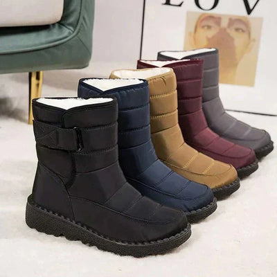 Ashford | Nora – Women’s Winter Snow Boots with Hook & Loop – Canvas Upper