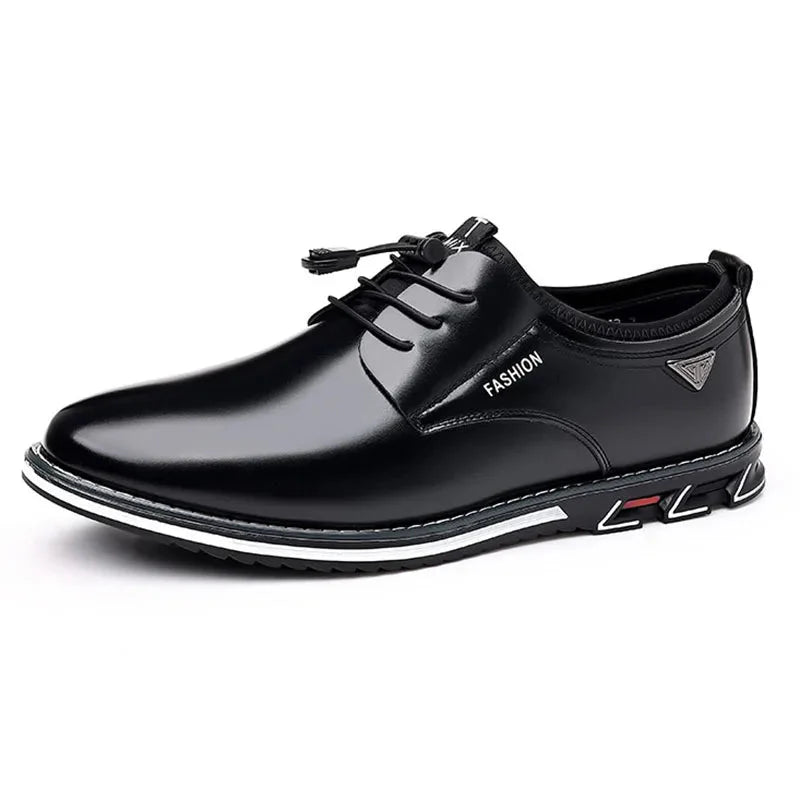 Ashford | Oliver Men’s Lace - Up Shoes – Pointed Toe – PU Leather – Flat Heel - Ashford London Clothing