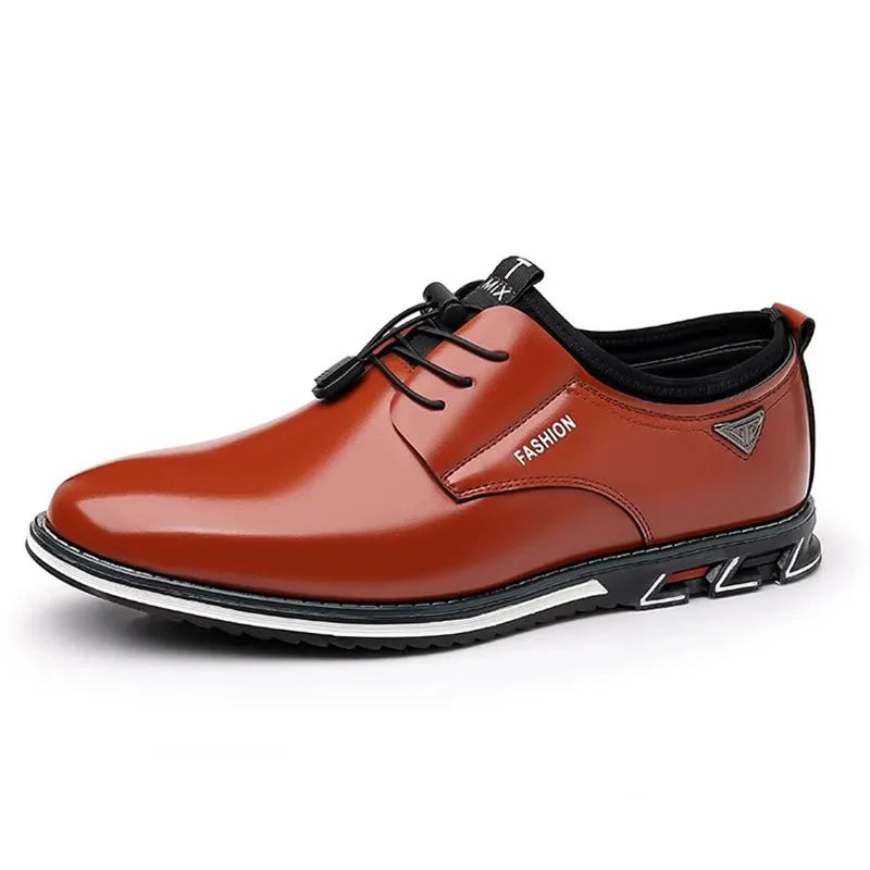 Ashford | Oliver Men’s Lace - Up Shoes – Pointed Toe – PU Leather – Flat Heel - Ashford London Clothing