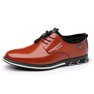 Ashford | Oliver Men’s Lace - Up Shoes – Pointed Toe – PU Leather – Flat Heel - Ashford London Clothing
